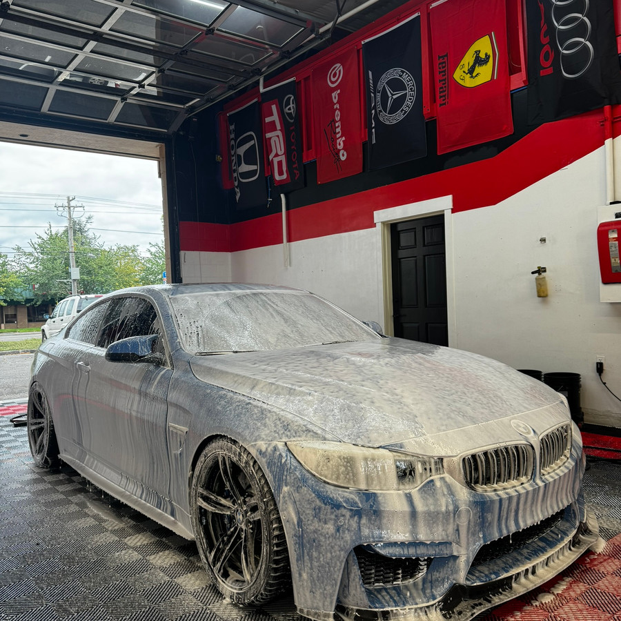 Polished vehicle exterior after detailing