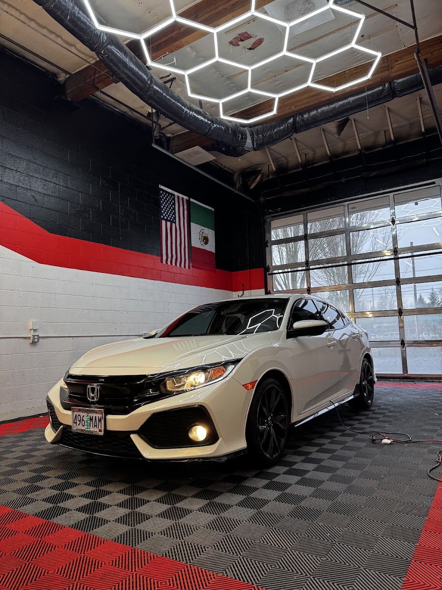 White Honda Civic after exterior detail