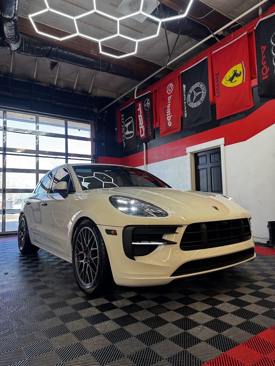 White Porsche Macan after exterior detail