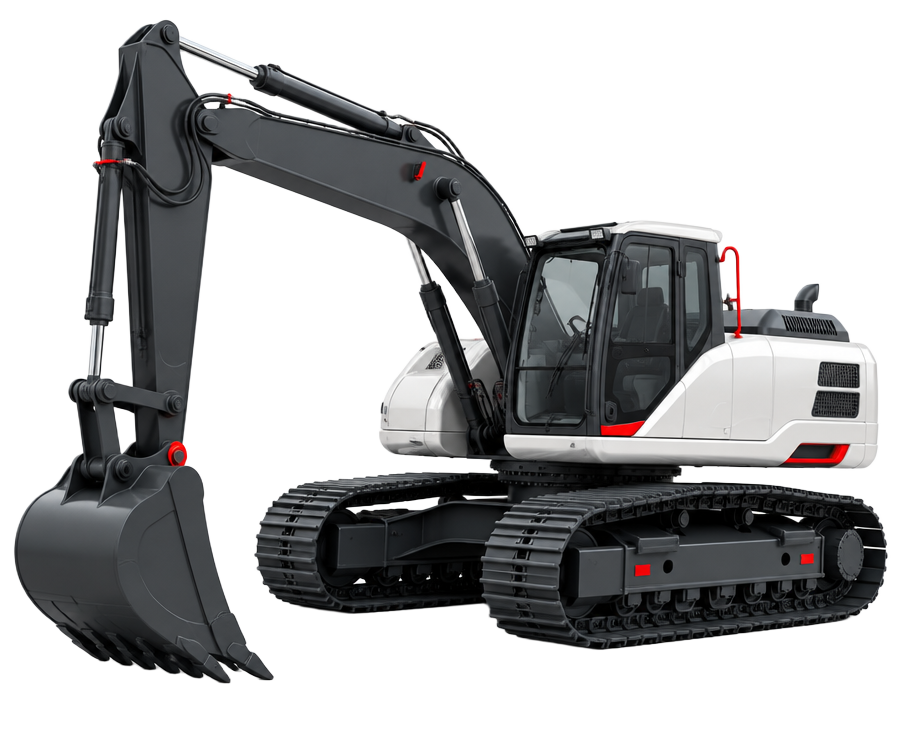 Illustration of a tracked excavator